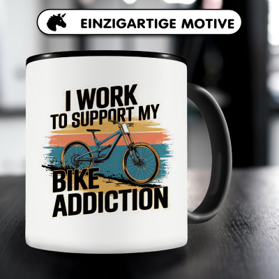 Tasse mit dem Motiv Work To Support Bike Addiction - Ansicht 3