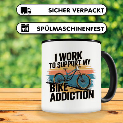 Tasse mit dem Motiv Work To Support Bike Addiction - Ansicht 4