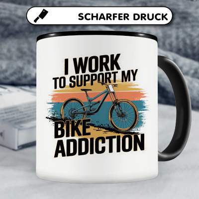 Tasse mit dem Motiv Work To Support Bike Addiction - Ansicht 5