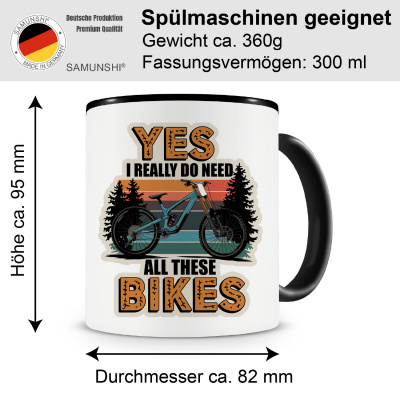Tasse mit dem Motiv I Really Need All These Bikes - Ansicht 2