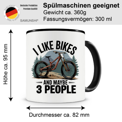 Tasse mit dem Motiv I Like Bikes And 3 People - Ansicht 2