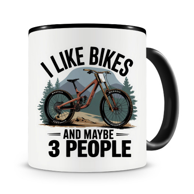 Tasse mit dem Motiv I Like Bikes And 3 People
