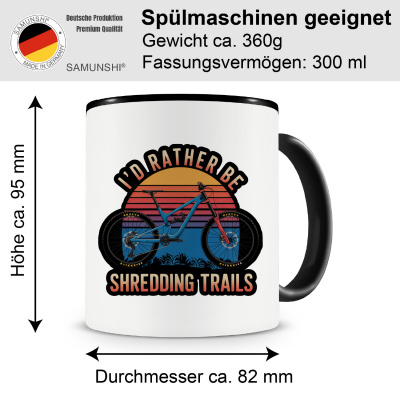 Tasse mit dem Motiv I'd Rather Be Shredding Trails - Ansicht 2