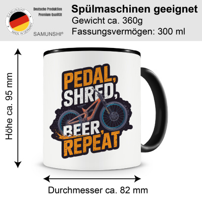 Tasse mit dem Motiv Pedal Shred Beer Repeat - Ansicht 2