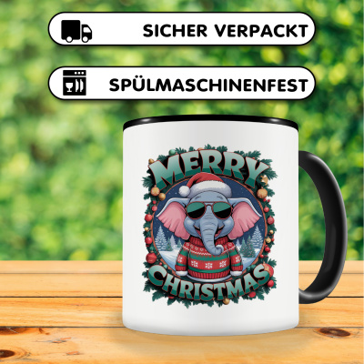 Tasse mit dem Motiv Merry Christmas Elefant - Ansicht 4