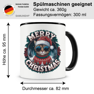 Tasse mit dem Motiv Merry Christmas Katze - Ansicht 2