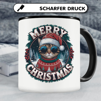 Tasse mit dem Motiv Merry Christmas Katze - Ansicht 5