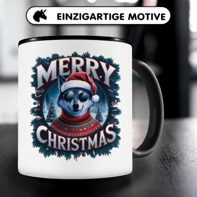 Tasse mit dem Motiv Merry Christmas Wolf - Ansicht 3