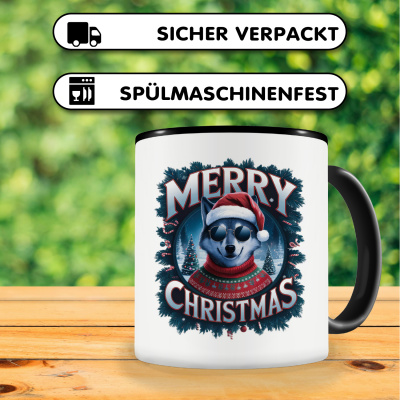 Tasse mit dem Motiv Merry Christmas Wolf - Ansicht 4