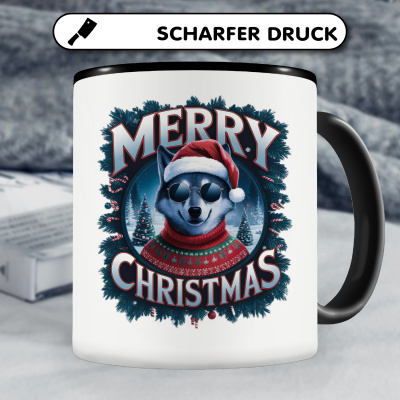 Tasse mit dem Motiv Merry Christmas Wolf - Ansicht 5