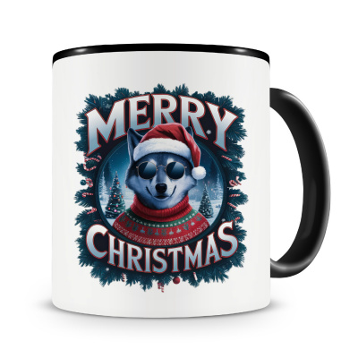 Tasse mit dem Motiv Merry Christmas Wolf