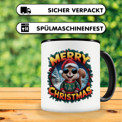 Tasse mit dem Motiv Merry Christmas Eichhrnchen - Ansicht 4