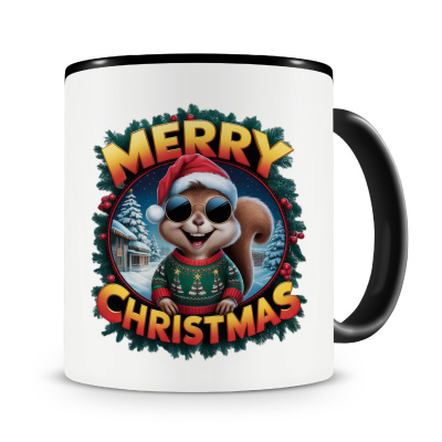 Tasse mit dem Motiv Merry Christmas Eichhrnchen