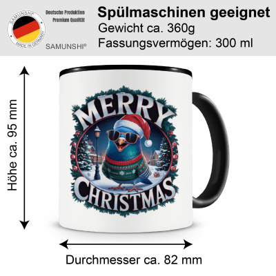 Tasse mit dem Motiv Merry Christmas Taube - Ansicht 2