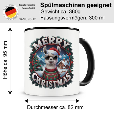 Tasse mit dem Motiv Merry Christmas Alpaka - Ansicht 2