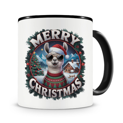 Tasse mit dem Motiv Merry Christmas Alpaka
