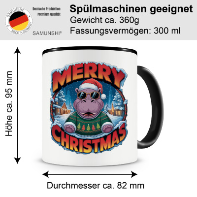 Tasse mit dem Motiv Merry Christmas Nilpferd - Ansicht 2