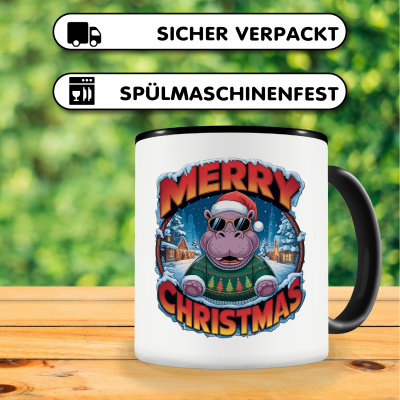 Tasse mit dem Motiv Merry Christmas Nilpferd - Ansicht 4