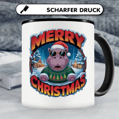 Tasse mit dem Motiv Merry Christmas Nilpferd - Ansicht 5