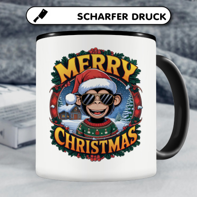 Tasse mit dem Motiv Merry Christmas Affe - Ansicht 5
