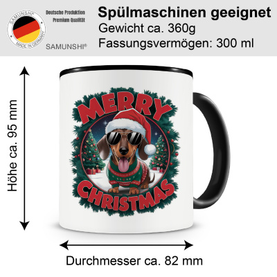Tasse mit dem Motiv Merry Christmas Dackel - Ansicht 2
