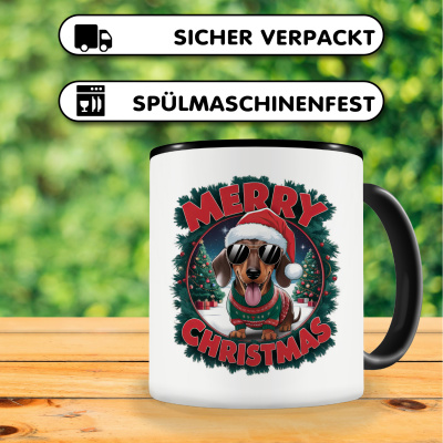 Tasse mit dem Motiv Merry Christmas Dackel - Ansicht 4