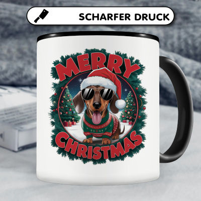 Tasse mit dem Motiv Merry Christmas Dackel - Ansicht 5