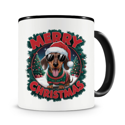 Tasse mit dem Motiv Merry Christmas Dackel