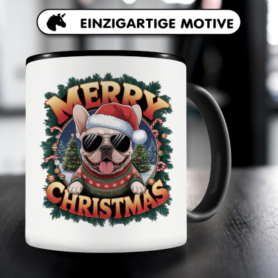 Tasse mit dem Motiv Merry Christmas Frenchie Bully - Ansicht 3