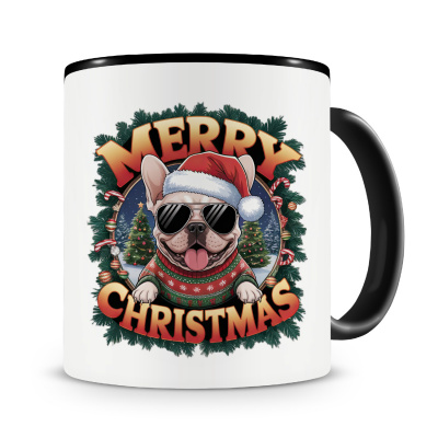 Tasse mit dem Motiv Merry Christmas Frenchie Bully
