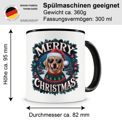 Tasse mit dem Motiv Merry Christmas Golden Retriever - Ansicht 2