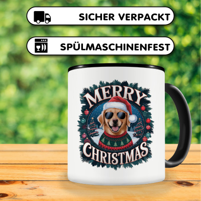 Tasse mit dem Motiv Merry Christmas Golden Retriever - Ansicht 4