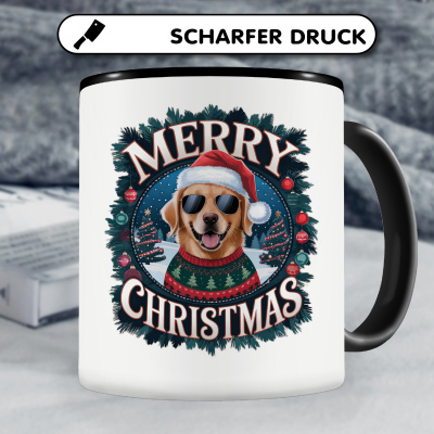 Tasse mit dem Motiv Merry Christmas Golden Retriever - Ansicht 5