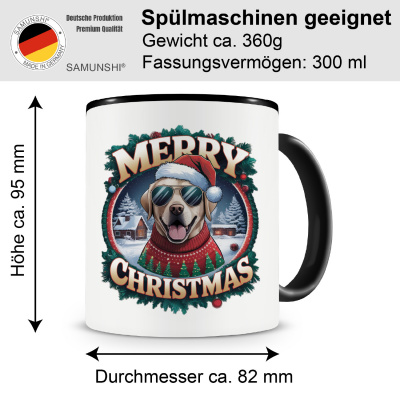 Tasse mit dem Motiv Merry Christmas Labrador Retriever - Ansicht 2