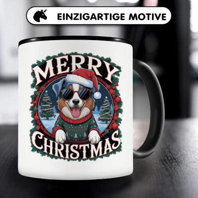 Tasse mit dem Motiv Merry Christmas Australian Shepard - Ansicht 3
