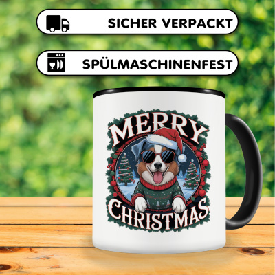 Tasse mit dem Motiv Merry Christmas Australian Shepard - Ansicht 4