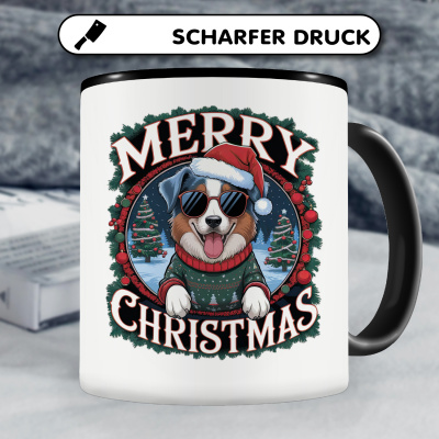 Tasse mit dem Motiv Merry Christmas Australian Shepard - Ansicht 5