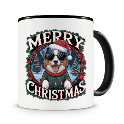 Tasse mit dem Motiv Merry Christmas Australian Shepard