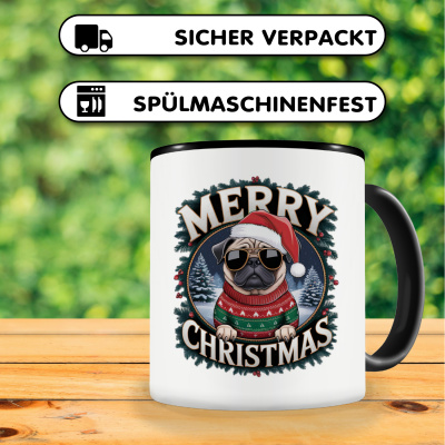 Tasse mit dem Motiv Merry Christmas Mops - Ansicht 4