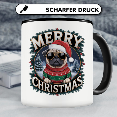 Tasse mit dem Motiv Merry Christmas Mops - Ansicht 5