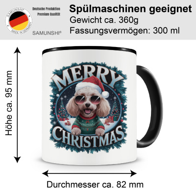 Tasse mit dem Motiv Merry Christmas Pudel - Ansicht 2