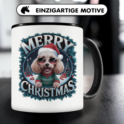 Tasse mit dem Motiv Merry Christmas Pudel - Ansicht 3