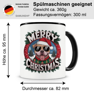 Tasse mit dem Motiv Merry Christmas Pitbull - Ansicht 2