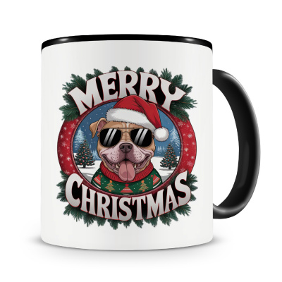 Tasse mit dem Motiv Merry Christmas Pitbull