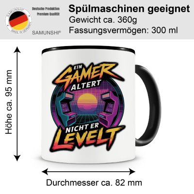 Tasse mit dem Motiv Gamer altern nicht - Ansicht 2