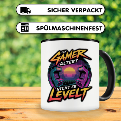 Tasse mit dem Motiv Gamer altern nicht - Ansicht 4