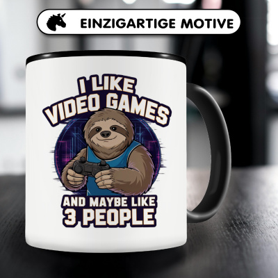 Tasse mit dem Motiv I Like Video Games Faultier - Ansicht 3