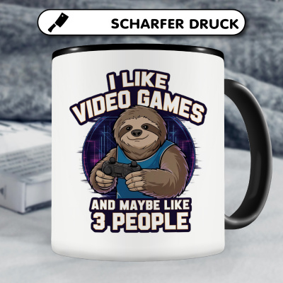 Tasse mit dem Motiv I Like Video Games Faultier - Ansicht 5