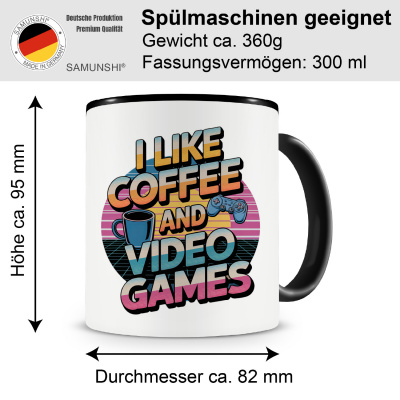 Tasse mit dem Motiv I Like Coffee and Video Games - Ansicht 2