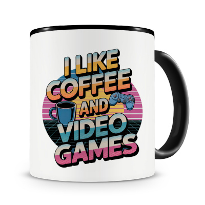 Tasse mit dem Motiv I Like Coffee and Video Games